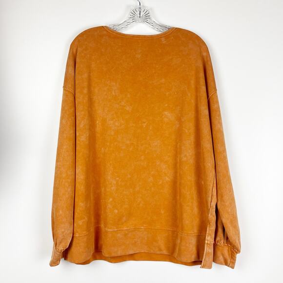 Fantastic Fawn Oversized Skull Star Sweatshirt Burnt Orange Womens Size Small - Picture 8 of 11